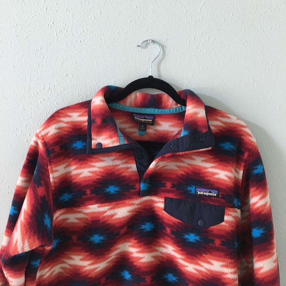 {patagonia} aztec print synchilla pullover
