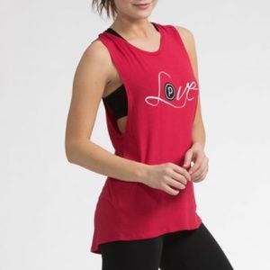 Pure Barre Love Script Muscle Tank, Red, Small