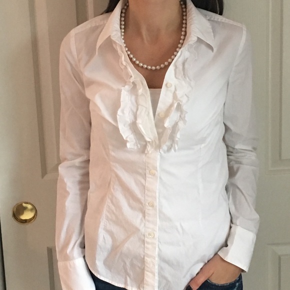 Lilly Pulitzer Tops - Lilly Pulitzer "Jonni" tux ruffle shirt