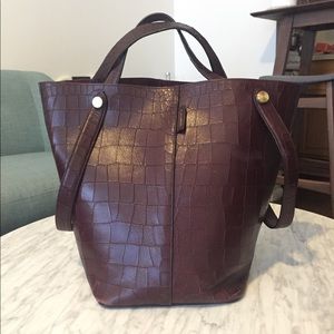 Mulberry Kite in Oxblood Deep Embossed Croc