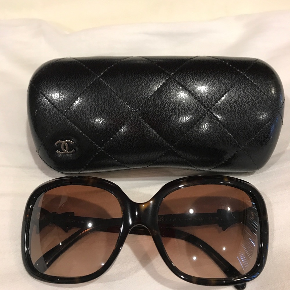Chanel sunglasses with side bow
