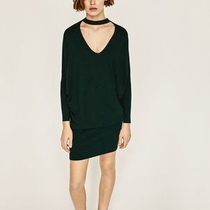 Zara V-neck choker sweater