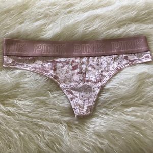 PINK logo thong velvet