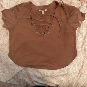Express Crop Lace Up Top