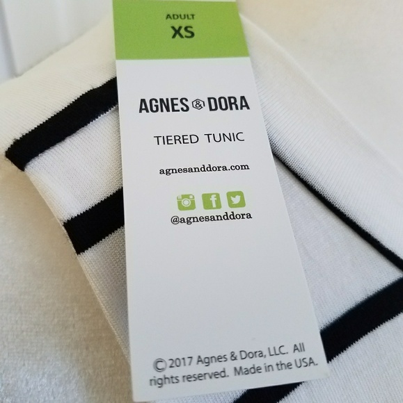NEW Agnes & Dora Striped Tiered Tunic Top XS - Picture 3 of 4