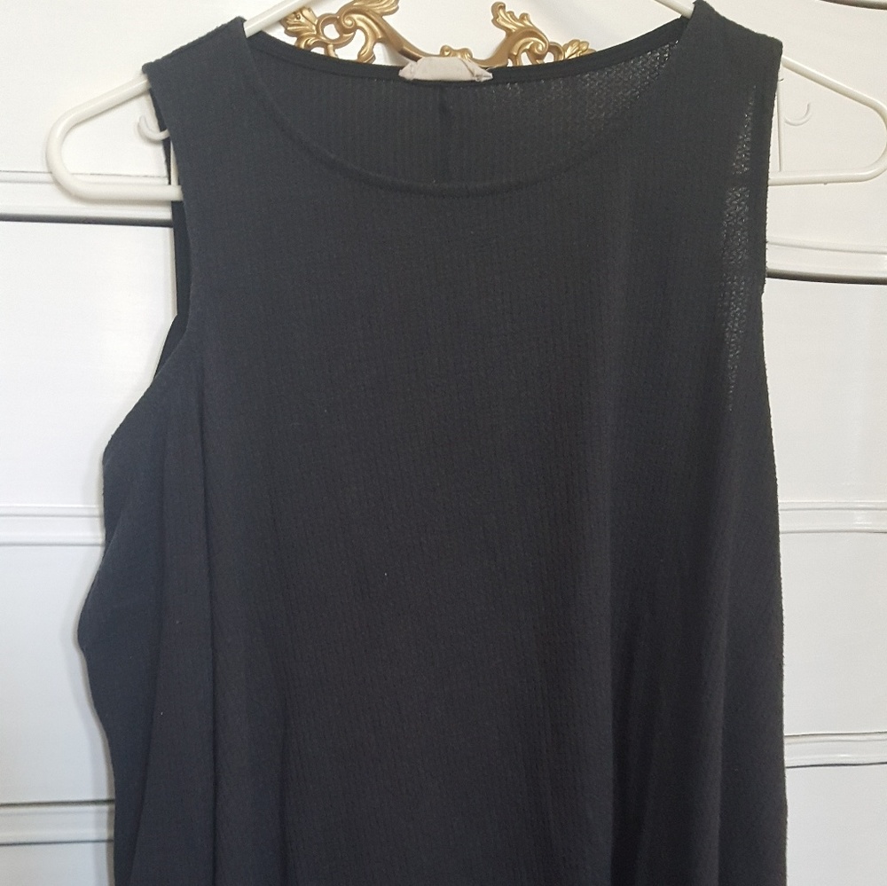 Dark grey cold shoulder shirt