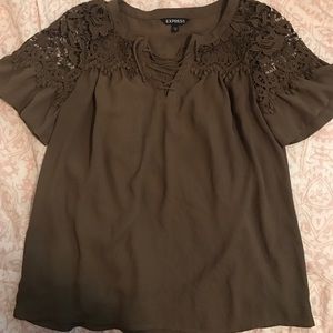 Express Lace Up Crocheted top
