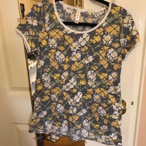 Floral LulaRoe Classic Tee with white trim