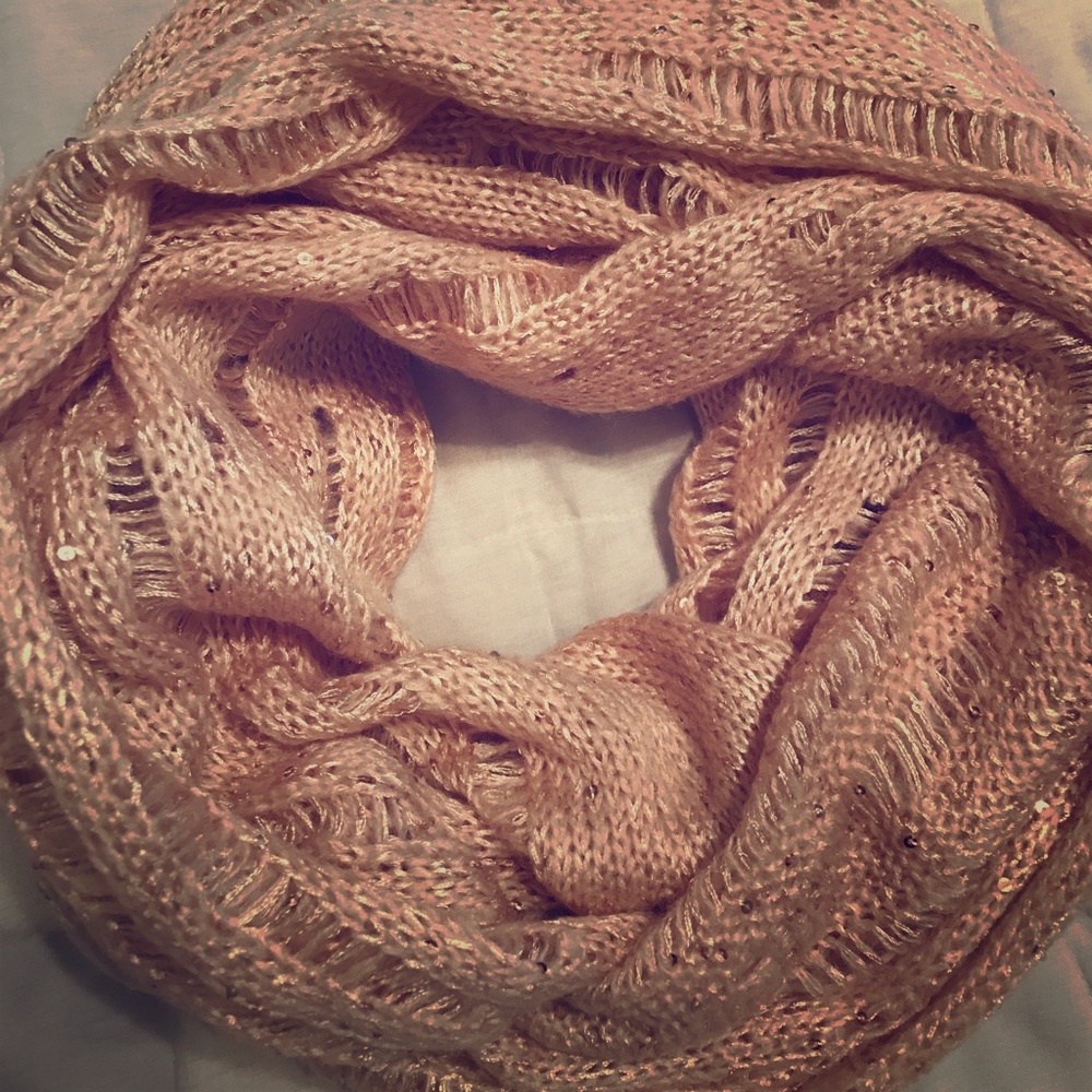 Express pink, sequin, infinity scarf