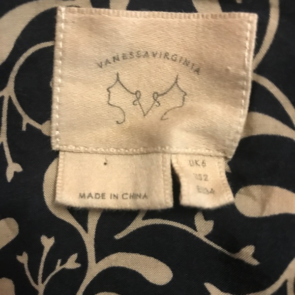 Vanessa Virginia Anthropologie Blouse Size 2 E25 - Picture 7 of 7