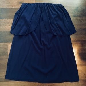 NAVY BLUE STRAPLESS DRESS