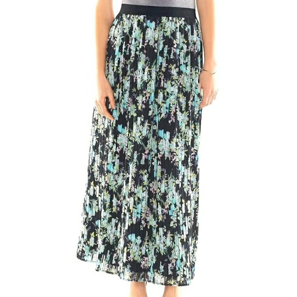 LC Lauren Conrad Floral Pleated Chiffon Maxi Sz XS