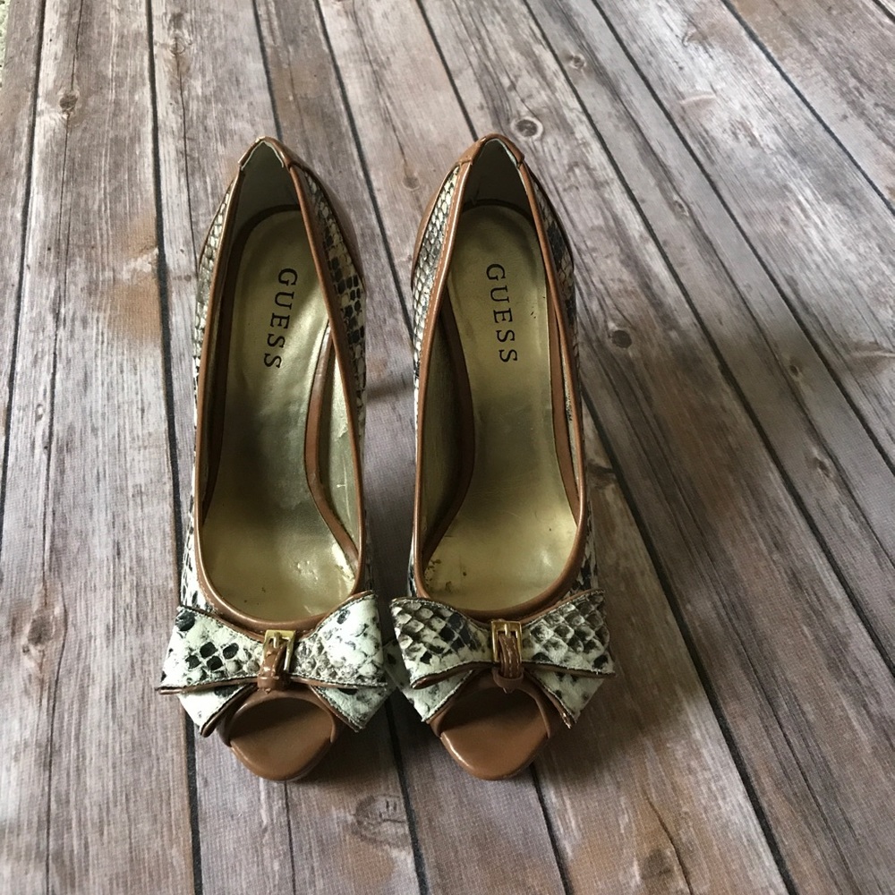 Guess Sanura Snakeskin Platforms