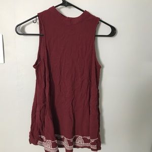 High neck maroon tank top