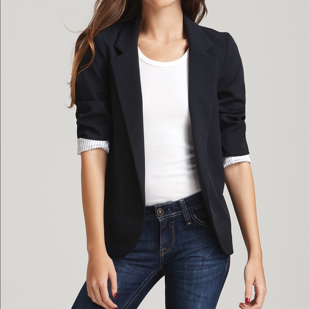 Aqua girlfriend Blazer Bloomingdales Charcoal L