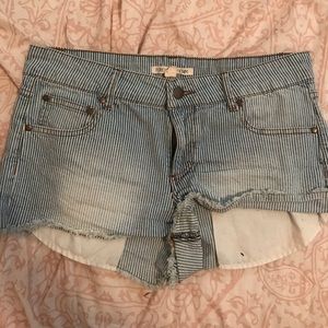 Forever 21 Denim Striped Shorts