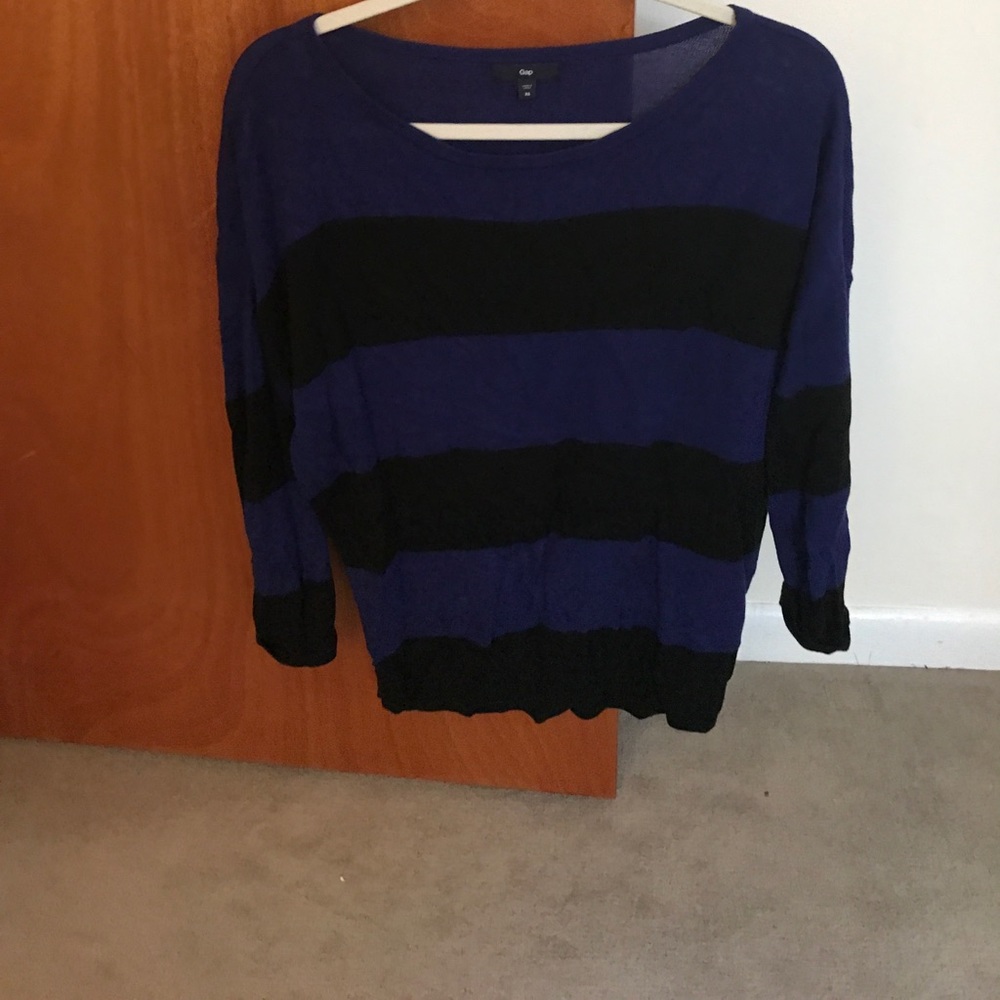 Black and blue striped sweater