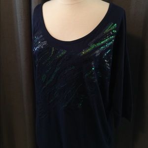 EUC-Lane Bryant 3/4 Sleeve Sparkly Top