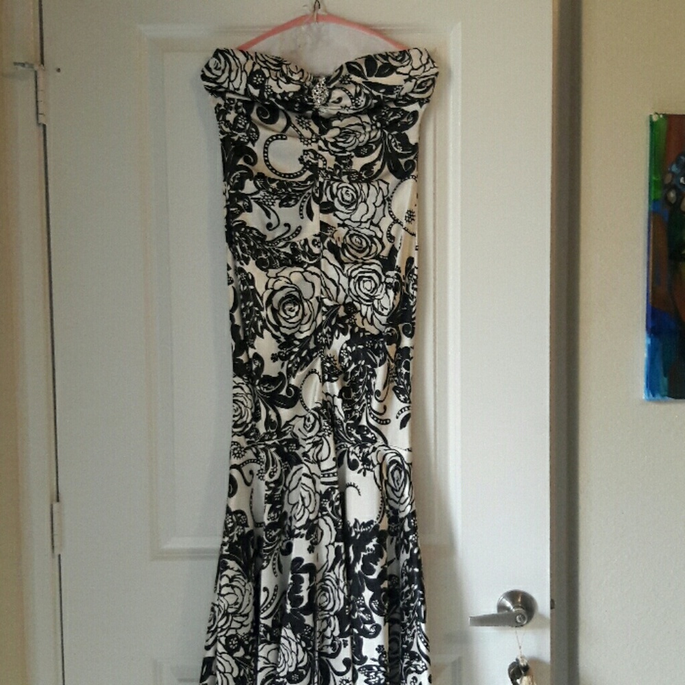 Xscape strapless evening dress