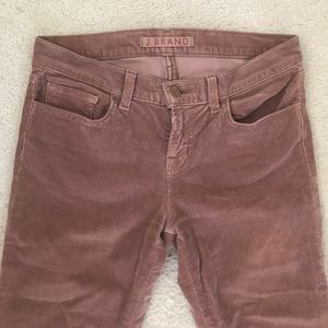 JBrand brown pencil leg corduroy pants