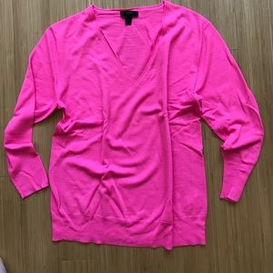 Jcrew Hot pink v neck sweater