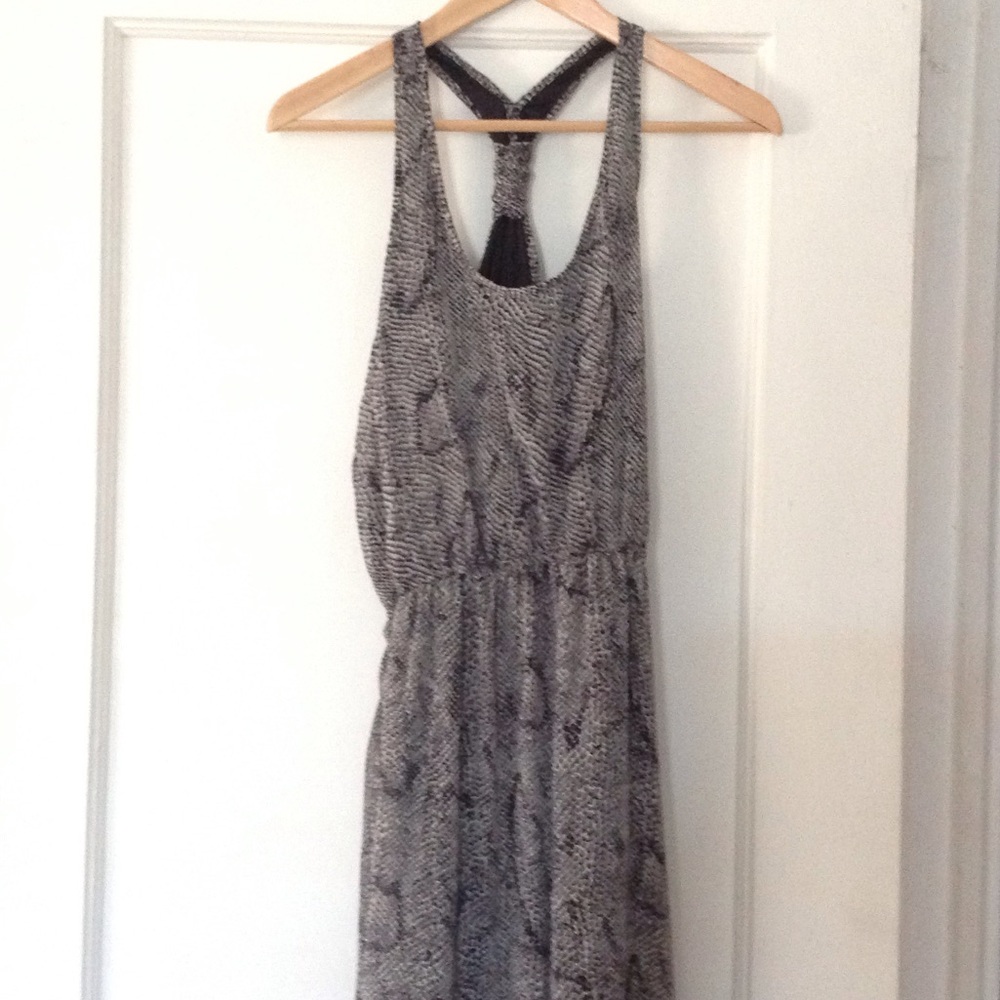 Black snake print maxi dress