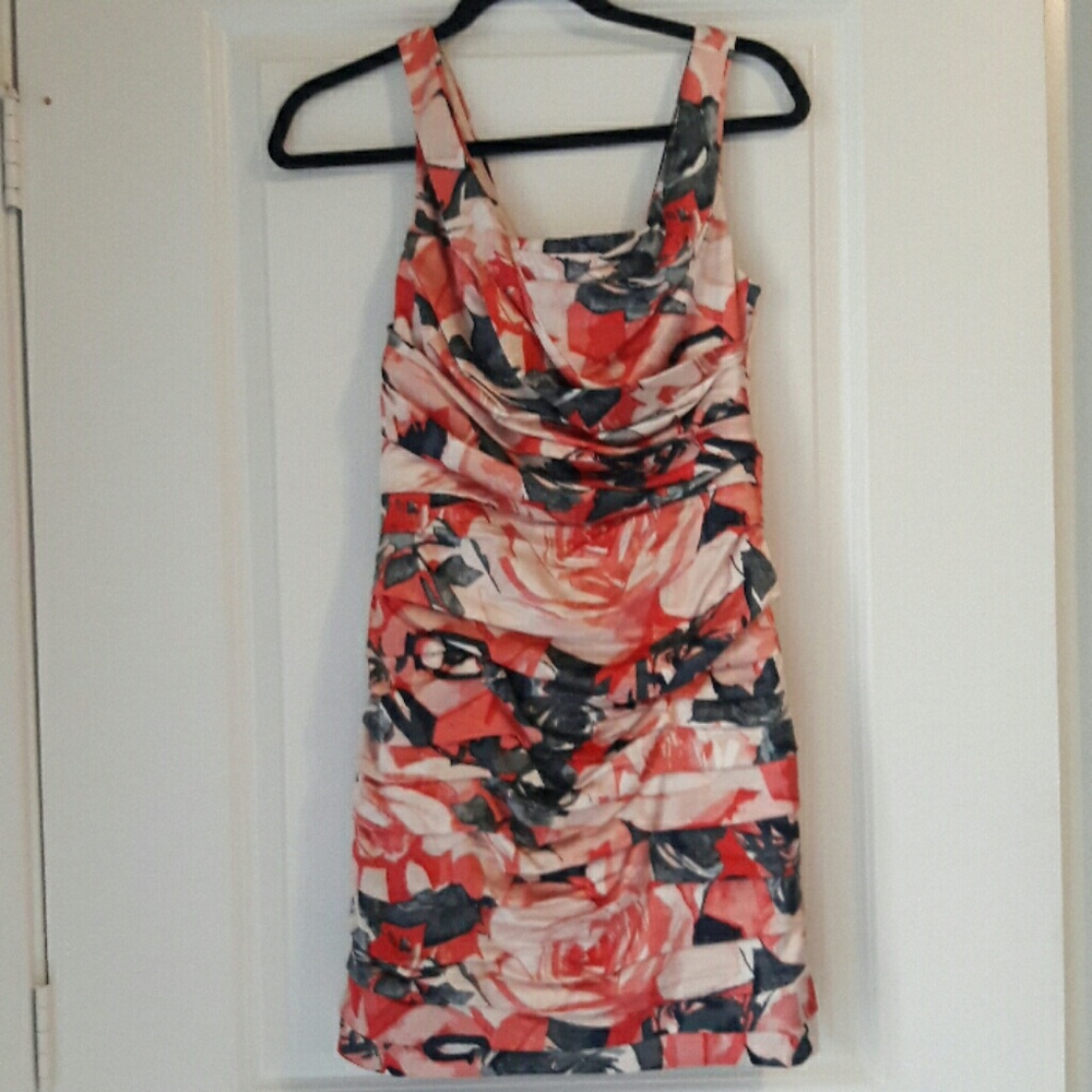 Express gathered sleeveless cocktail dress