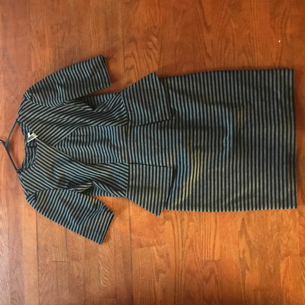 Grey&Black  Peplum Dress