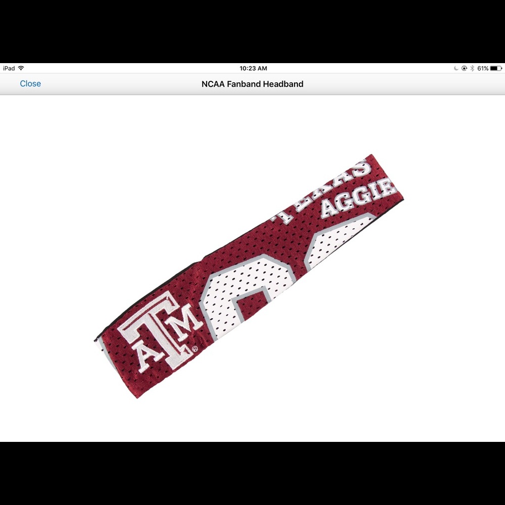 Texas A&M jersey headband with elastic