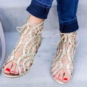 Joie Gold Gladiator Sandals