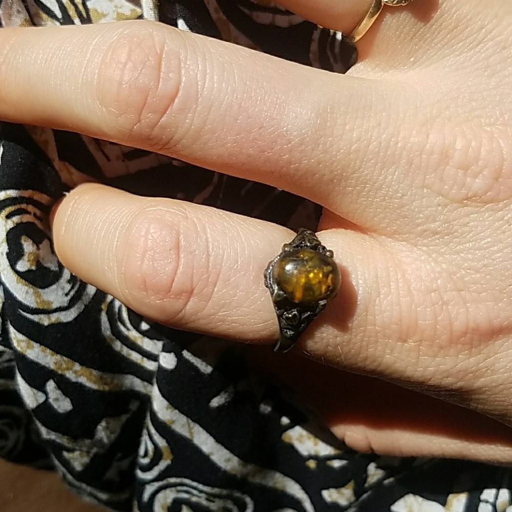 Yellow stone ring