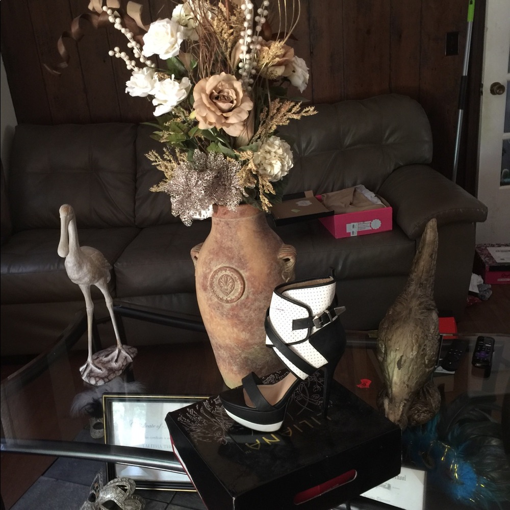 Platform open toe heel