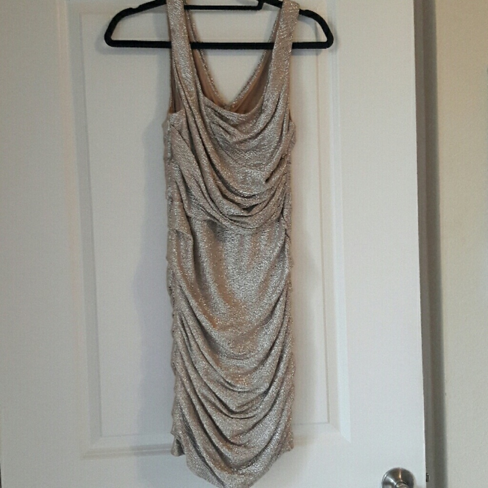 Express gold evening dress