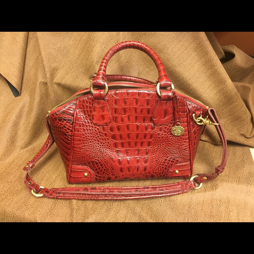 Red Leather Brahmin Bag