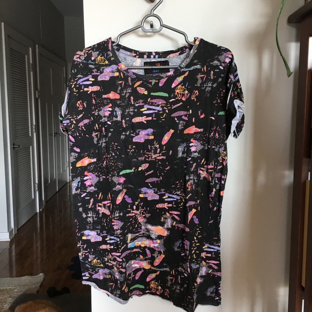 Natalie Wood fish print cutout tee shirt