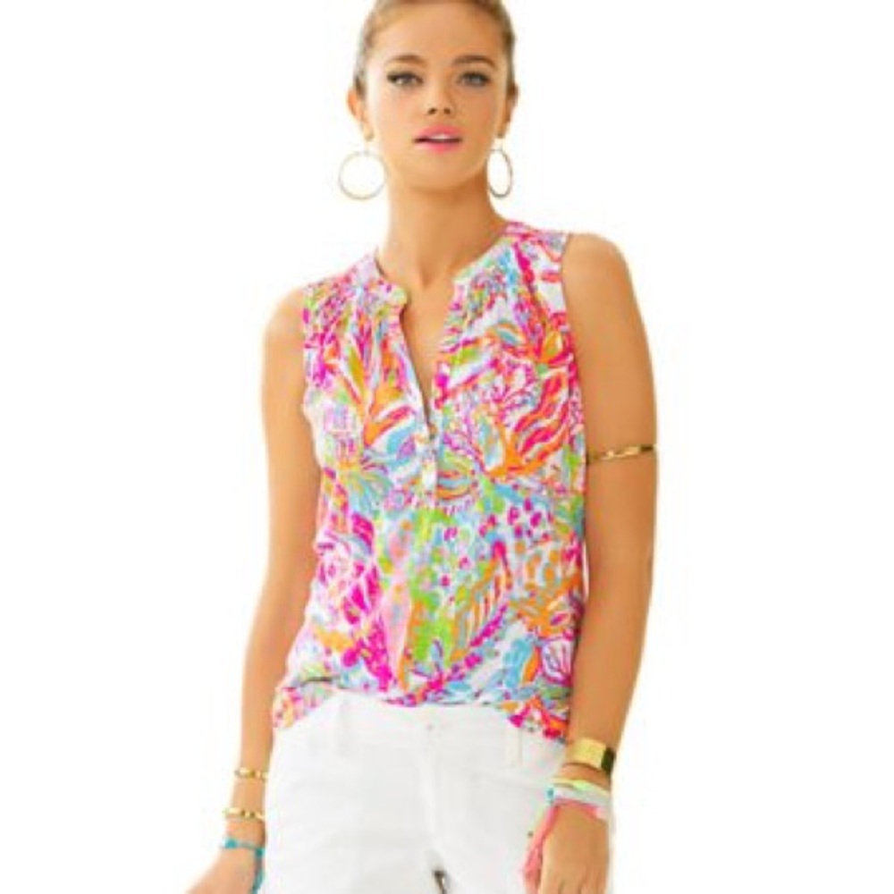 Lilly Pulitzer Scuba to Cuba Essie top XXS