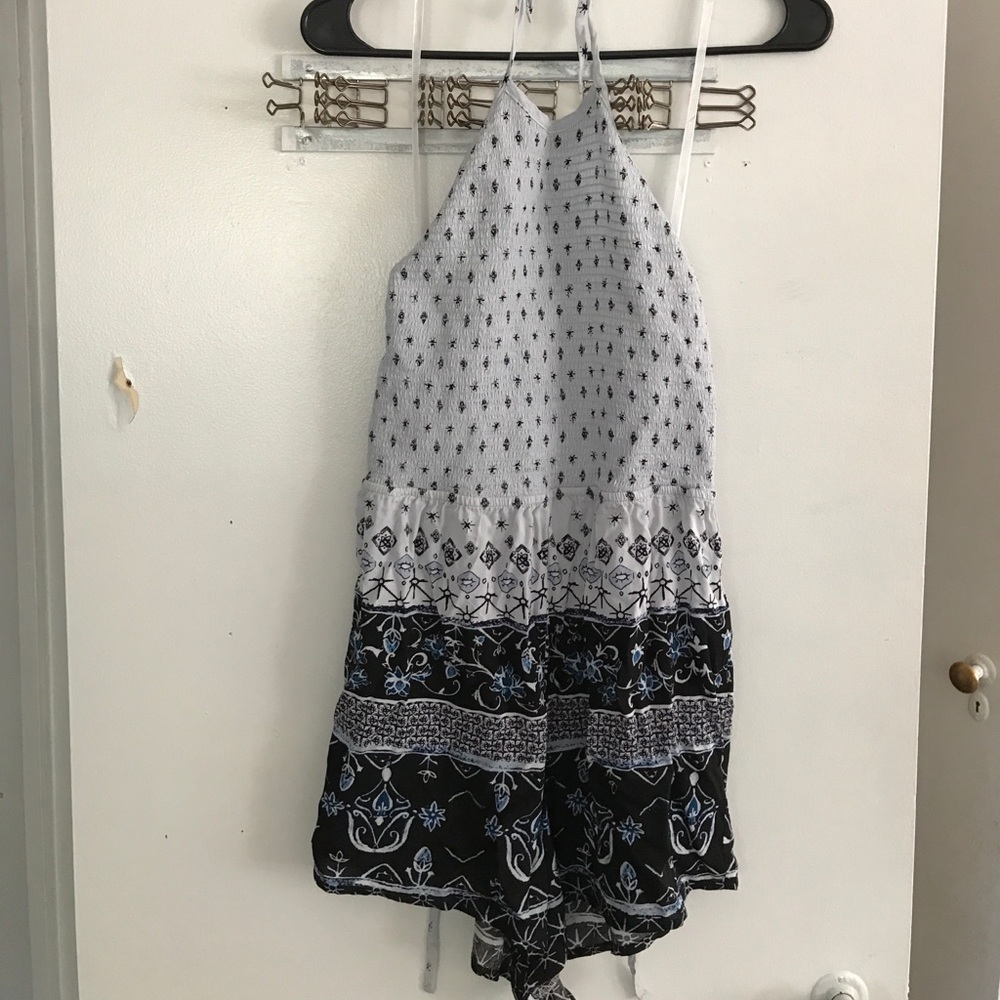 Urban Outfitters blue halter romper