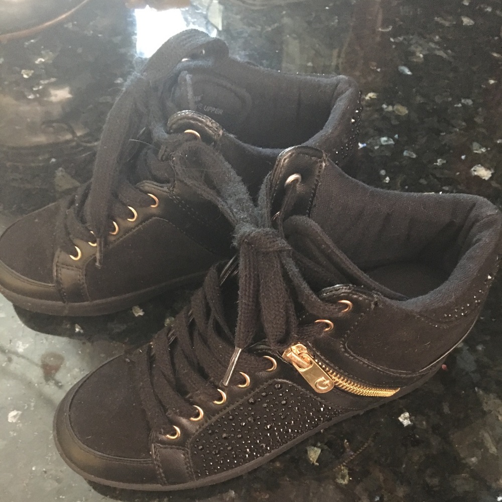Guess Black Wedge Sneakers