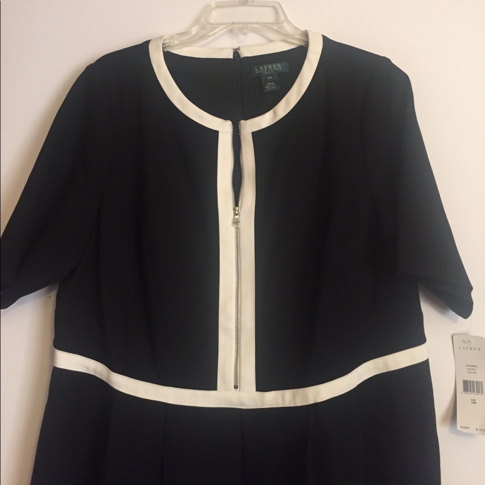 Ralph Lauren Holiday Black dress with cream trim
