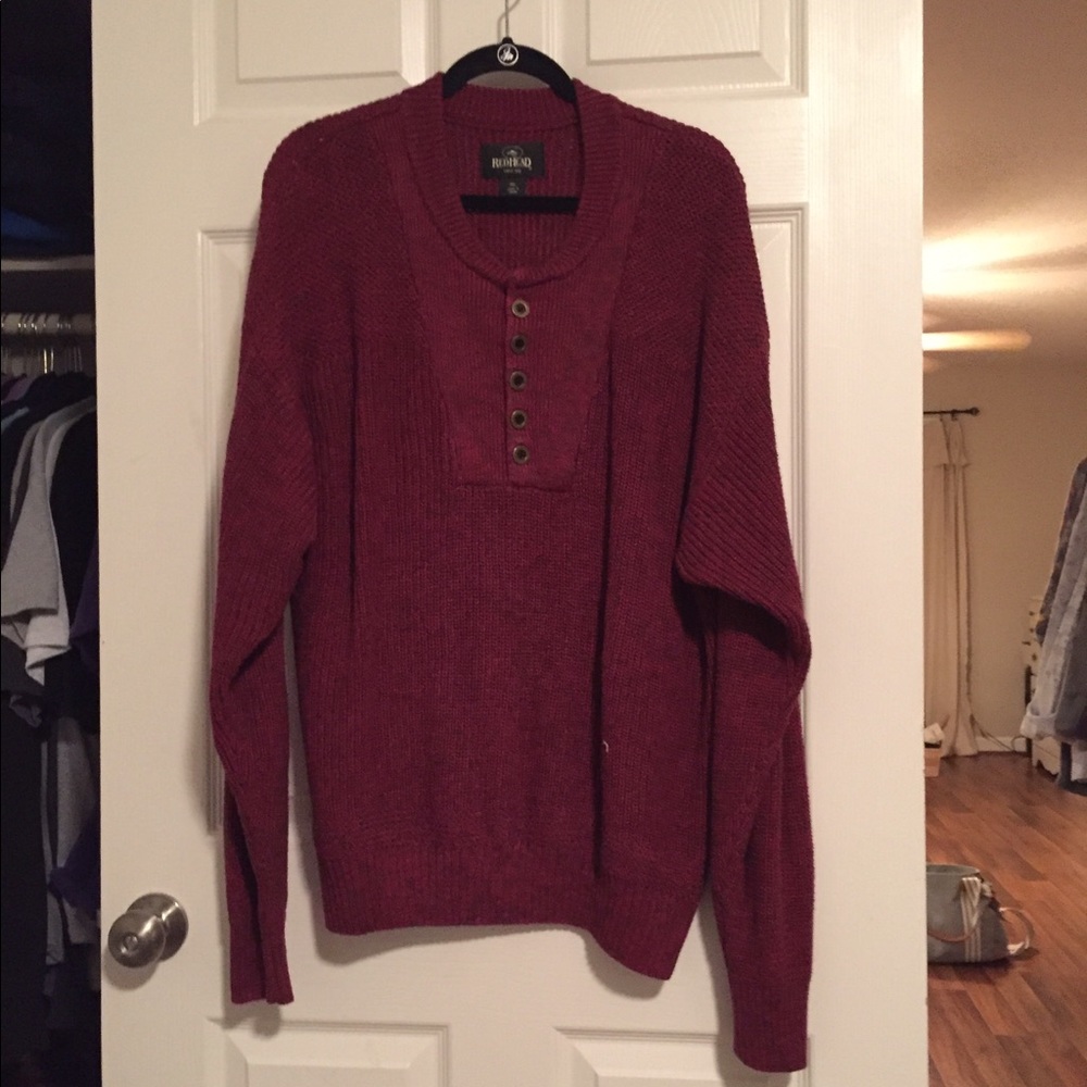 Burgundy sweater redhead MENS