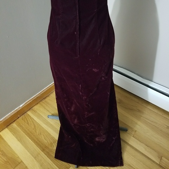 Strapless gown with accent rhinestones, side slit - Picture 4 of 6