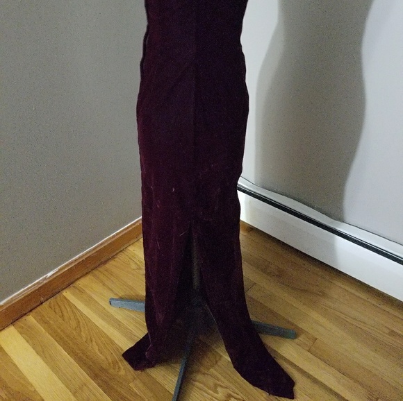 Strapless gown with accent rhinestones, side slit - Picture 5 of 6