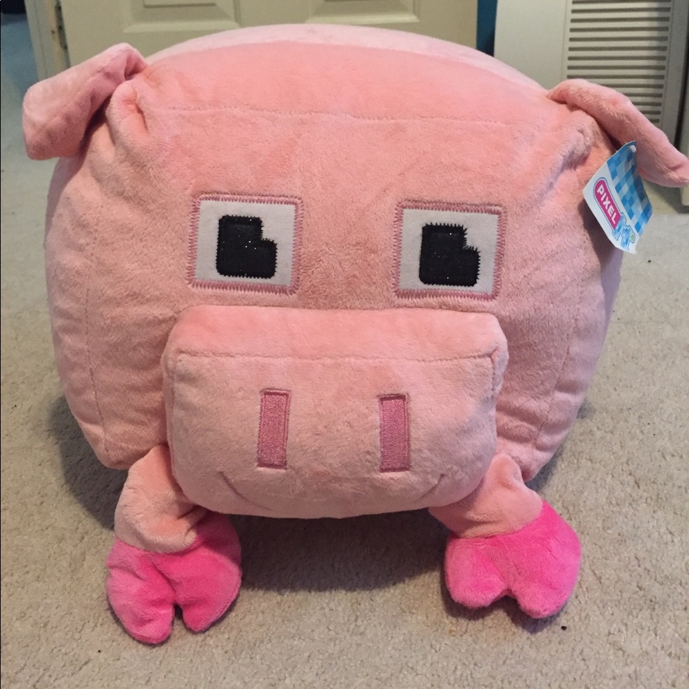 cow and pig pixel stuffed animals