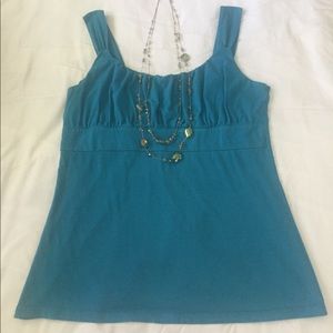 Ann Taylor Turquoise Tank Top - M