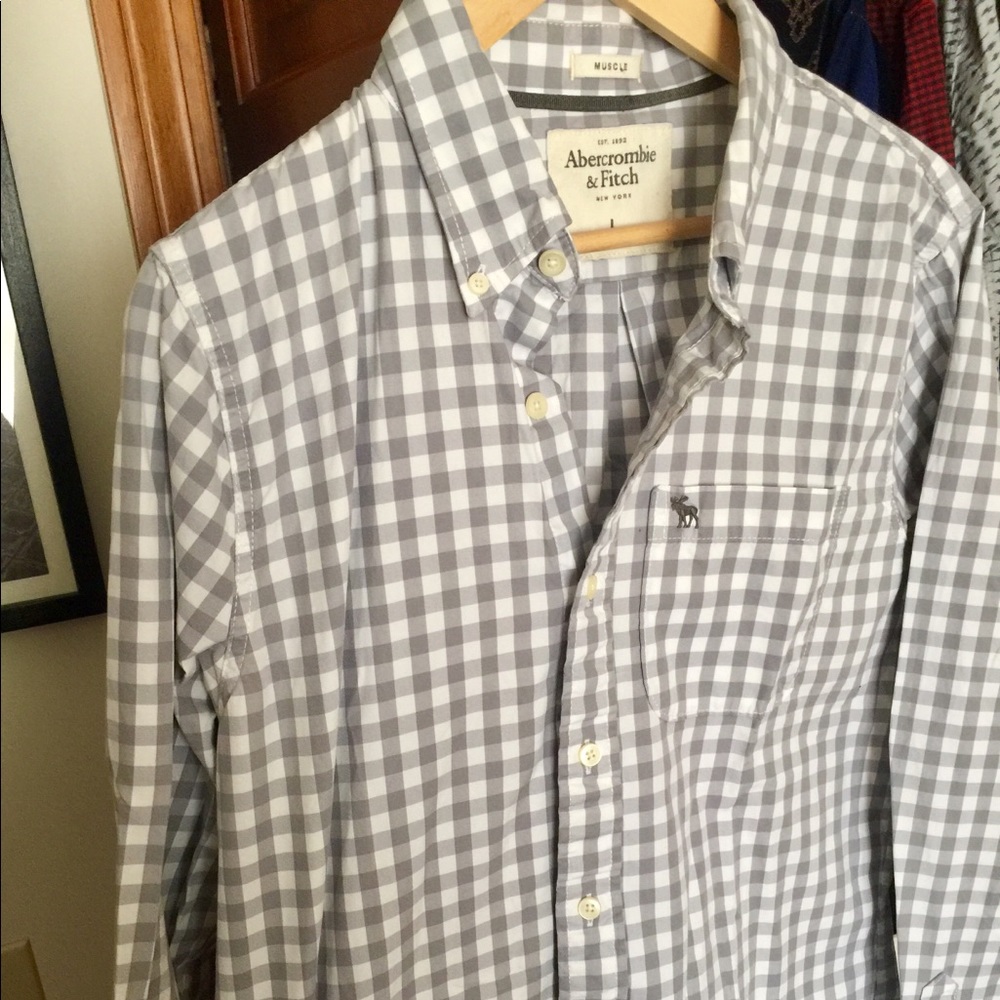 Abercrombie & Fitch button shirt in gray check