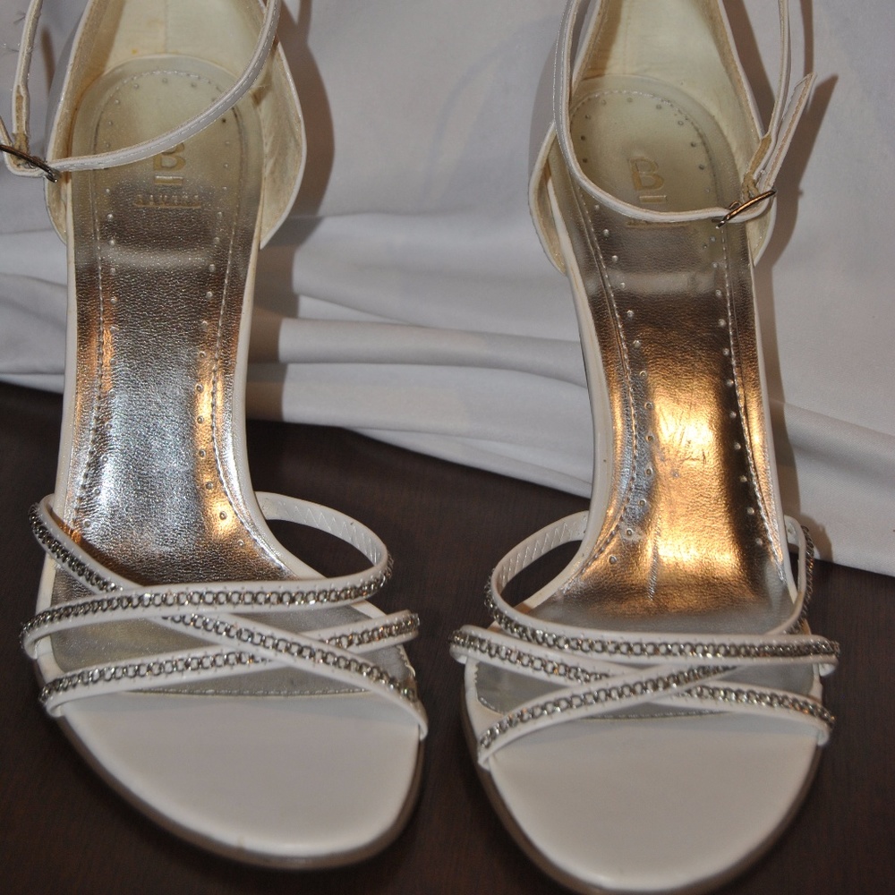 Bakers white strap heels size 8