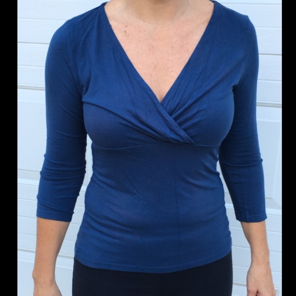 Blue Ann Taylor Top V Neck