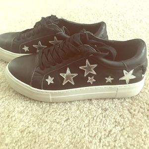 Black genuine leather J slides