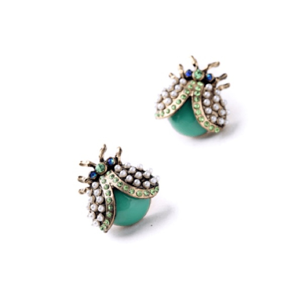 Ladybug Earrings Cute Pearl Spot Design - Picture 2 of 2