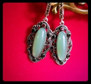 Israeli silver with synth jadite
